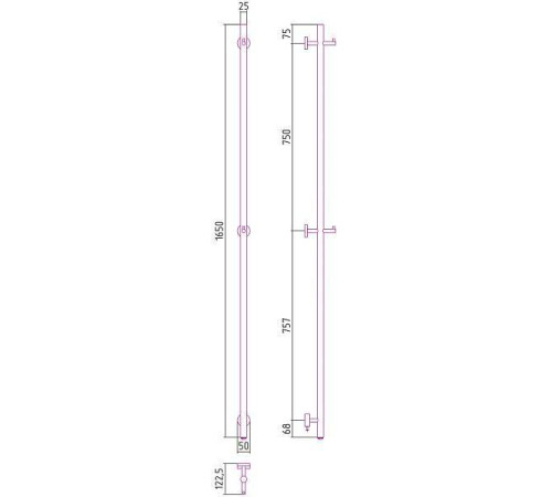Полотенцесушитель электрический Сунержа Аскет 1650 левый золото 03-0850-1650