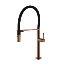 Смеситель для кухни Boheme Uno с гибким изливом матовая медь 114-CB