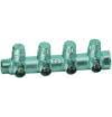 Коллектор запорный FAR MULTIFAR 3/4 ВР-НР 4 отвода 1/2 НР межосевое 45 мм под плоское уплотнение FK 3873 3412TP