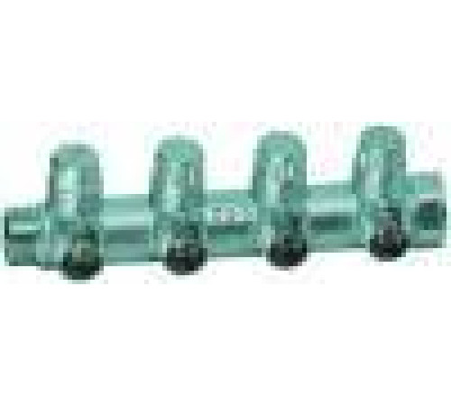 Коллектор запорный FAR MULTIFAR 3/4 ВР-НР 4 отвода 1/2 НР межосевое 45 мм под плоское уплотнение FK 3873 3412TP