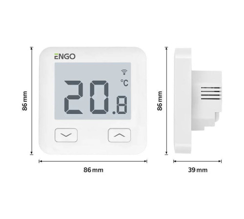 Термостат ENGO Controls E10 комнатный встраиваемый программируемый WiFi белый E10-W