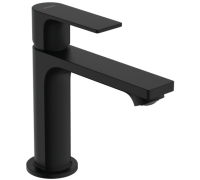 Смеситель для раковины Hansgrohe Rebris E 109 мм со сливным гарнитуром черный матовый 72557670
