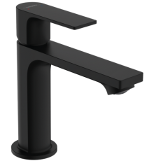 Смеситель для раковины Hansgrohe Rebris E 109 мм со сливным гарнитуром черный матовый 72557670