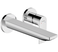 Смеситель для раковины Hansgrohe Rebris E настенный на 2 отверстия внешняя часть хром 72568000