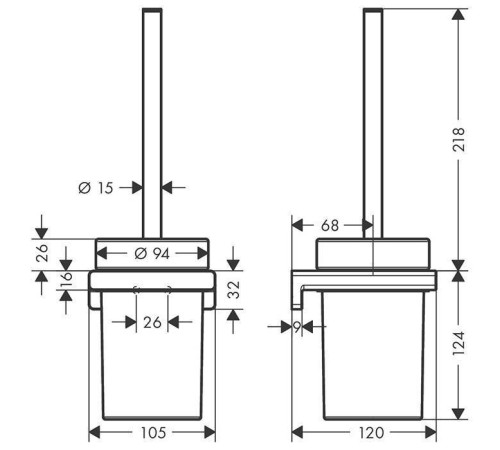 Ершик для унитаза Hansgrohe AddStoris настенный хром 41752000