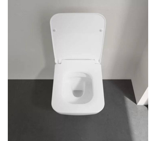 Унитаз подвесной Villeroy & Boch Venticello безободковый с сиденьем SlimSeat микролифт CeramicPlus 4611RSR1