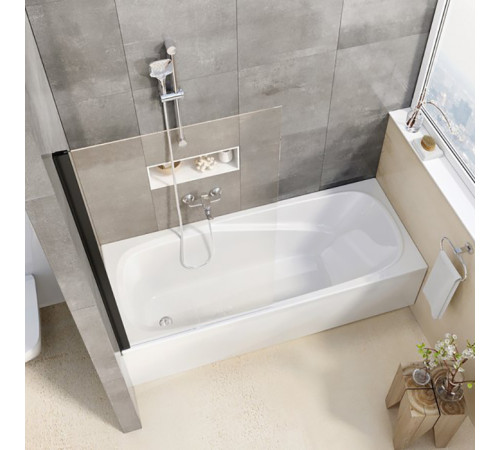 Шторка для ванны Ravak Pivot 80 см транспарент черный 79840300Z1