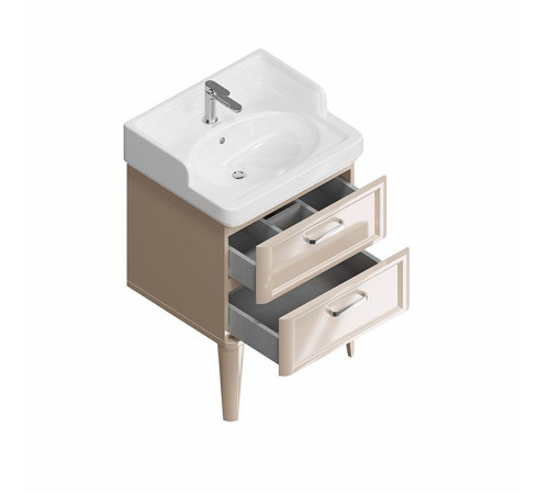 Тумба подвесная Kerama Marazzi Pompei 60 см 2 ящика камео бежевый глянцевый PO.N.60.2\CAM