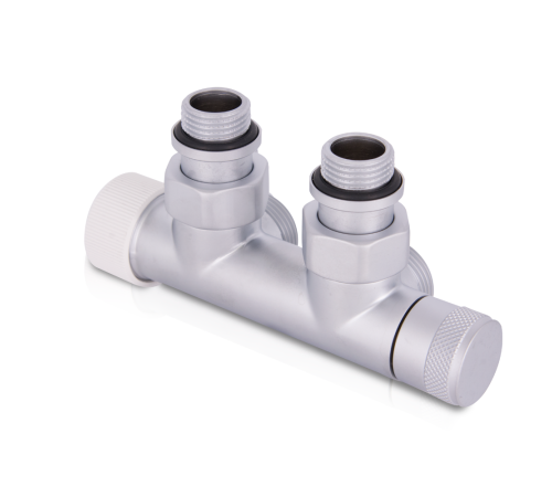 Узел нижнего подключения термостатический SR Rubinetterie угловой левый 1/2 x 3/4 E хром матовый 0685-1500CSE0