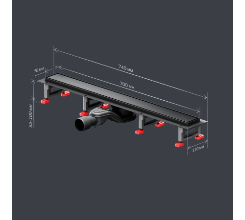 Трап для душа линейный AM.PM Masterflow Tile 70 см W01SC-U11-070-04BM