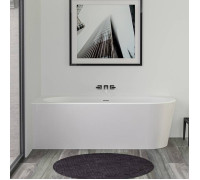 Ванна пристенная Knief Wall Corner R 180х80х60 см левая белая щелевой перелив УЦЕНКА 0100-277-R/0100-091-06