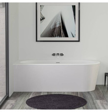 Ванна пристенная Knief Wall Corner R 180х80х60 см левая белая щелевой перелив УЦЕНКА 0100-277-R/0100-091-06