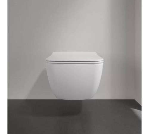Унитаз подвесной Villeroy & Boch Venticello безободковый с сиденьем SlimSeat микролифт CeramicPlus 4611RSR1