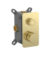 Термостат встраиваемый AQUAMET Siena 1 потр. с рег. напора и внутр. частью золото AQM8810BG
