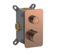 Термостат встраиваемый AQUAMET Siena 1 потр. с рег. напора и внутр. частью медь AQM8810BC