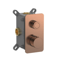 Термостат встраиваемый AQUAMET Siena 1 потр. с рег. напора и внутр. частью медь AQM8810BC