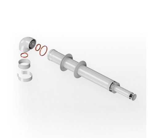 Комплект коаксиального дымохода KITURAMI D60/100, АНТИЛЕД, L = 1000 мм.