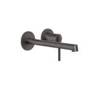 Смеситель для раковины Gessi Ingranaggio встраиваемый излив 185-205 мм внешняя часть Black Metal Brushed PVD 63583#707