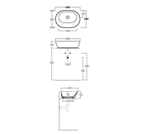 Раковина-чаша Simas Wave 62х42х16.5 см без отверстия белая WA02 bi