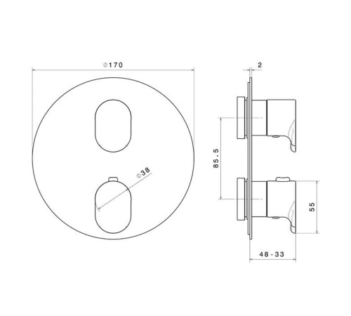 Смеситель для душа Kerama Marazzi Ole встраиваемый термостатический черный матовый 67638EKM.01.093
