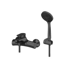 Смеситель для ванны Gattoni H2Omix7000 настенный с лейкой и держателем черный матовый 7000070NO