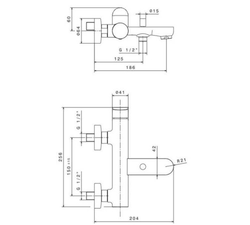 Смеситель для ванны Kerama Marazzi Ole настенный черный матовый 69440KM.01.093