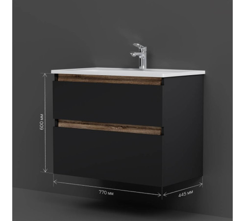 Тумба под раковину подвесная AM.PM X-Joy 80 см черный матовый M85AFHX0802BM