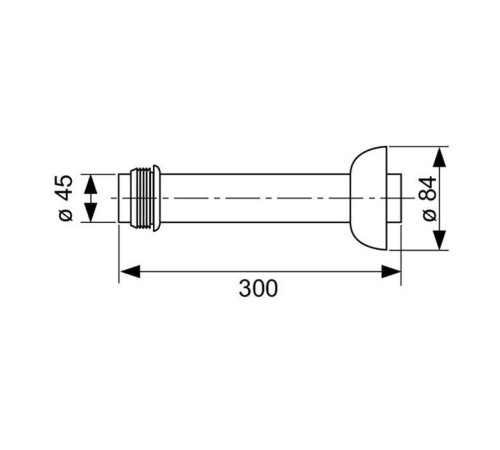 Патрубок TECE с резиновой манжетой для подсоединения унитаза 9221011