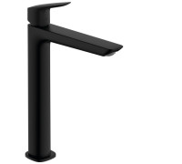 Смеситель для раковины hansgrohe Logis Fine 240 однорычажный со сливным гарнитуром матовый черный 71257670