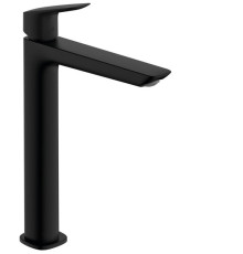 Смеситель для раковины hansgrohe Logis Fine 240 однорычажный со сливным гарнитуром матовый черный 71257670