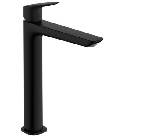 Смеситель для раковины hansgrohe Logis Fine 240 однорычажный со сливным гарнитуром матовый черный 71257670
