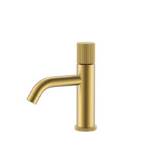 Смеситель для раковины Boheme Stick Linea на 1 отверстие длина излива 13.5 см матовое золото 121-MG.3