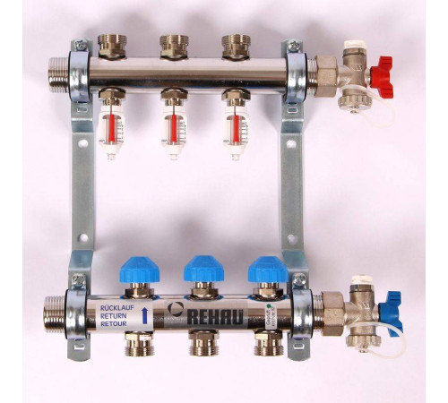 Коллекторная группа REHAU HKV-D 1 x 3/4 3 выхода 208031