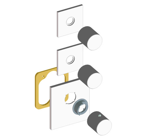 Внешняя часть термостата Bossini Outlets Z031203.073 HighFlow круглая ручка Черный матовый