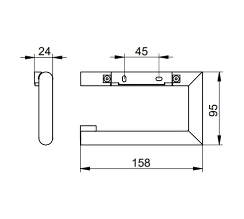 Держатель для туалетной бумаги KEUCO REVA открытый черный матовый 12862 370000