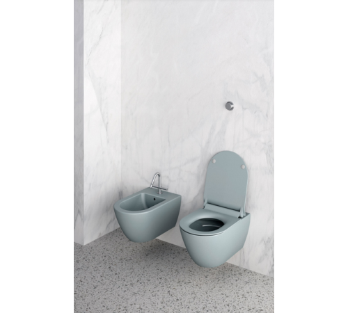 Биде подвесное GSI Pura 550х360 мм с отверстием под смеситель Ghiaccio Matte 8865FR2115