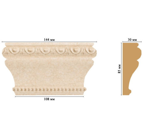 Капитель декоративная Decomaster D202-18D 144х85х30 мм D202-18D