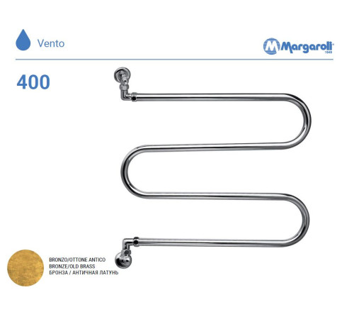 Полотенцесушитель водяной Margaroli 400 Old Brass 400OB