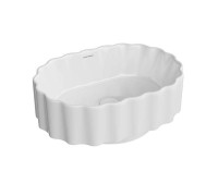 Раковина накладная Kerama Marazzi ArtBasin Conchiglia 50 см без отверстия белый глянец CC.wb.50/WHT
