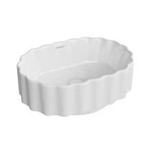 Раковина накладная Kerama Marazzi ArtBasin Conchiglia 50 см без отверстия белый глянец CC.wb.50/WHT