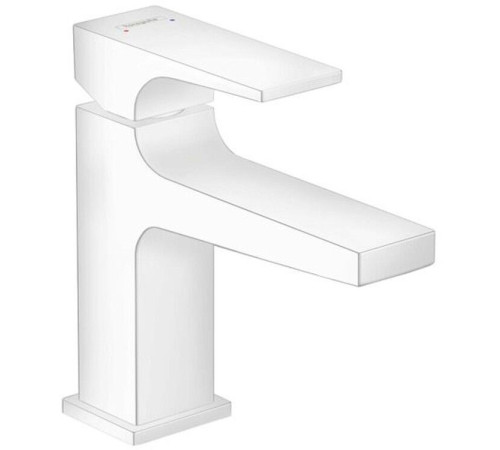 Смеситель для раковины Hansgrohe Metropol 100 однорычажный клапан Push-Open матовый белый 32500700