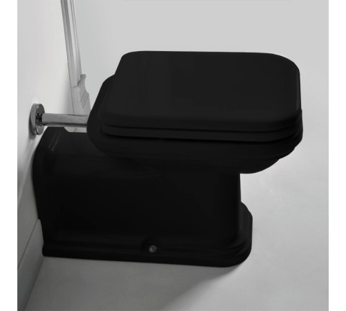 Унитаз напольный пристенный Kerasan Waldorf Prolungato 65х37 см черный матовый 411631