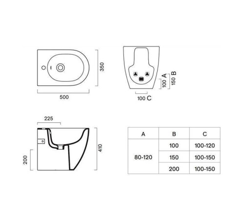 Биде напольное Catalano Sfera 50x35 см белый глянцевый 0519501001