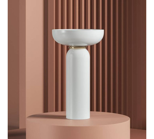 Раковина на пьедестале Artceram Jolie 50 см белый матовый/золото ACA073 53