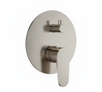 Смеситель встраиваемый Aquanet Novara на 2 потребителя в комплекте с внутренней частью никель шлифованный AQM8814BN