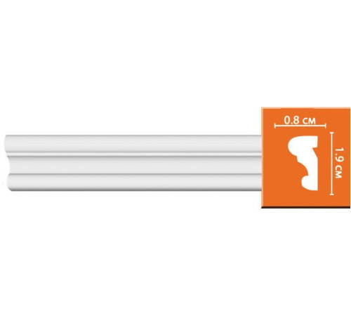 Молдинг DECOMASTER 97100F полиуретановый гибкий гладкий 19x8x2400 мм 97100F