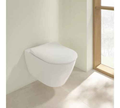 Унитаз подвесной Villeroy & Boch Subway 2.0 безободковый с сиденьем SlimSeat микролифт 5614R201