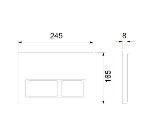 Панель смыва TECE TECESpring с прямоугольными кнопками хром глянцевый 9940201