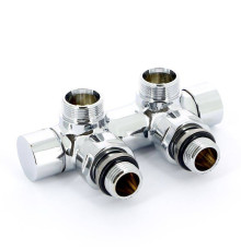 Узел ручной угловой Carlo Poletti с запорным клапаном без байпаса хром V48100BSB