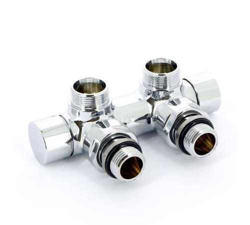 Узел ручной угловой Carlo Poletti с запорным клапаном без байпаса хром V48100BSB